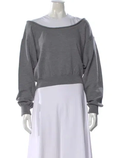 Pre-owned Alexander Wang Off-the-shoulder Sweater In Gray