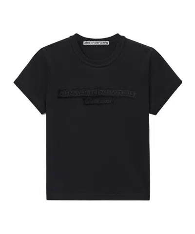 Alexander Wang Old Logo Decoration Plain Jersey T-shirt In Black