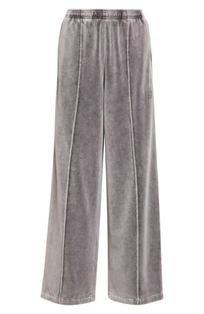 Alexander Wang Ombré Velour Track Pants In Gray