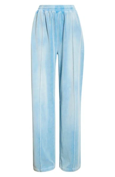Alexander Wang Ombré Velour Track Pants In Washed Light Blue