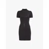 Alexander Wang Crystal Hotfix Minidress In Charcoal
