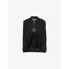 Alexander Wang Exaggerated Split Front Blazer In Black