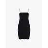 Alexander Wang Robe Mini Moulante À Strass In Black