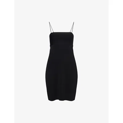 Alexander Wang Omens Black Cami Band Silk-blend Mini Slip Dress
