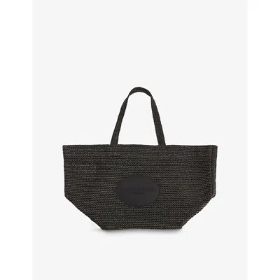Alexander Wang Omens Punch Xl Tote Woven Leather Tote Bag Black