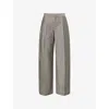 Alexander Wang Omens Mink Melange Tailored Mid-rise Wool-blend Trousers In Gray
