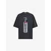Alexander Wang Battery Print T-shirt In Washed Black