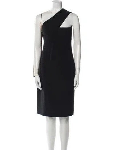 Pre-owned Alexander Wang One-shoulder Knee-length Dress In Black