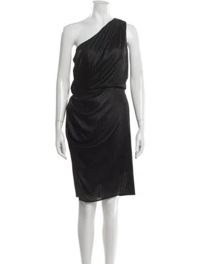 Pre-owned Alexander Wang One-shoulder Knee-length Dress In Black