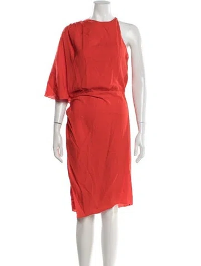 Pre-owned Alexander Wang One-shoulder Knee-length Dress In Red