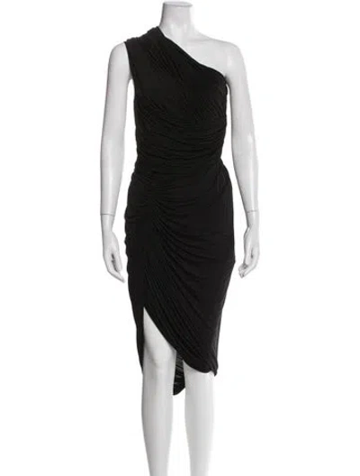 Pre-owned Alexander Wang One-shoulder Long Dress In Black