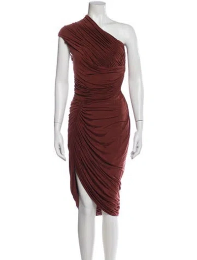 Pre-owned Alexander Wang One-shoulder Long Dress In Brown