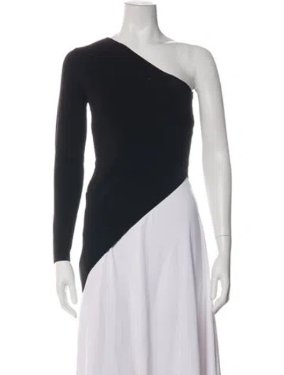 Pre-owned Alexander Wang One-shoulder Long Sleeve Top In Black
