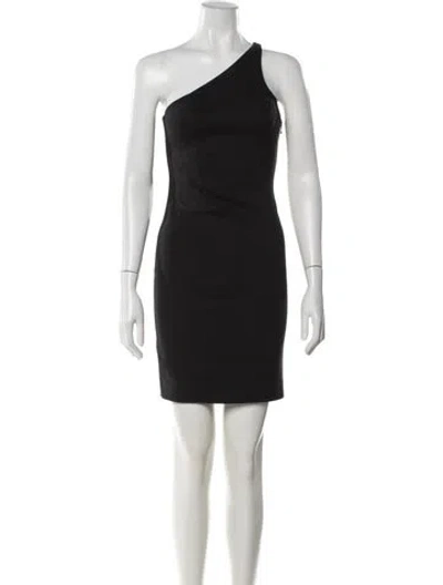 Pre-owned Alexander Wang One-shoulder Mini Dress In Black