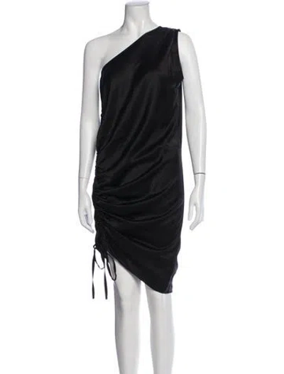 Pre-owned Alexander Wang One-shoulder Mini Dress In Black