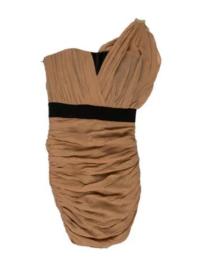 Pre-owned Alexander Wang One-shoulder Mini Dress In Neutral