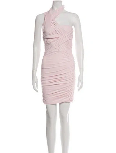 Pre-owned Alexander Wang One-shoulder Mini Dress In Pink