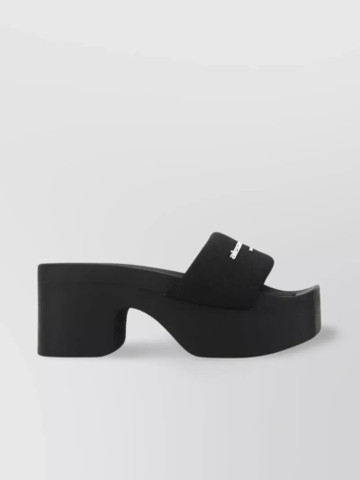 ALEXANDER WANG OPEN TOE FABRIC PLATFORM MULES