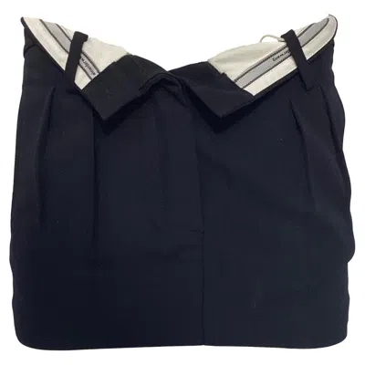 Alexander Wang Open Waist Mini Skirt In Black Wool