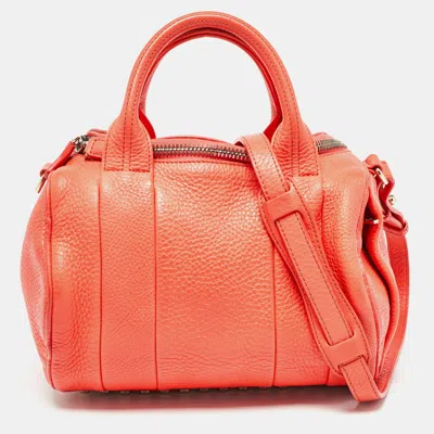 Pre-owned Alexander Wang Orange Pebbled Leather Rocco Bag