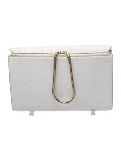 Pre-owned Alexander Wang Ostrich Clutch In White
