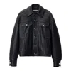 Alexander Wang Curved-sleeve Leather Jacket In Black