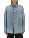 Alexander Wang Oversize Fit Cotton Shirt For Women In Blue