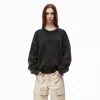 Alexander Wang Oversize Logo Sweatshirt In Organic Cotton In Storm Bleach Out