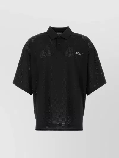 ALEXANDER WANG OVERSIZE MESH FABRIC SHIRT WITH COLLAR
