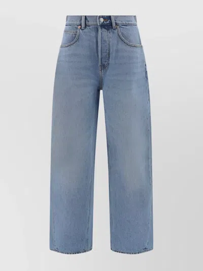 Alexander Wang Split Hem Wide Leg In Vintage Medium Indigo