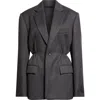 Alexander Wang Oversize Wool Gabardine Blazer In Gray