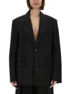 Alexander Wang Oversized Blazer With Logo In Black