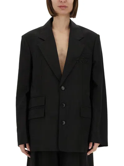 Alexander Wang Oversized Blazer With Logo In Black