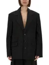 Alexander Wang Oversized Blazer With Logo In Black