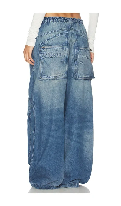 Alexander Wang Jeans Oversized Cargo Wide Leg In Blue