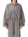 Alexander Wang Oversized Cropped Zip-up Hoodie In Multi