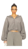 Alexander Wang Oversized Cropped Zip-up Hoodie