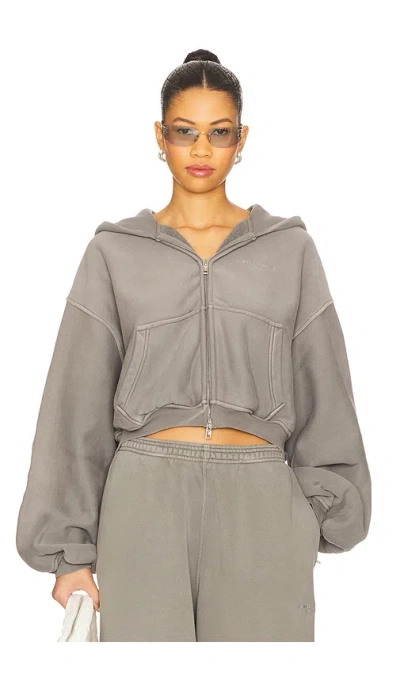Alexander Wang Oversized Cropped Zip-up Hoodie