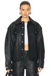 Alexander Wang Curved-sleeve Leather Jacket In Black