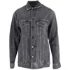 Alexander Wang Oversized Daze Jacket In Black Cotton Denim In Grey
