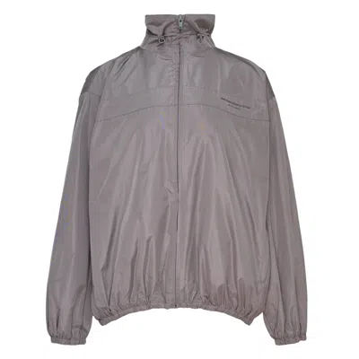 Alexander Wang Oversized Gathered Track Jacket In Gray