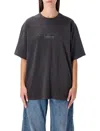 Alexander Wang Gray Embossed T-shirt In Black