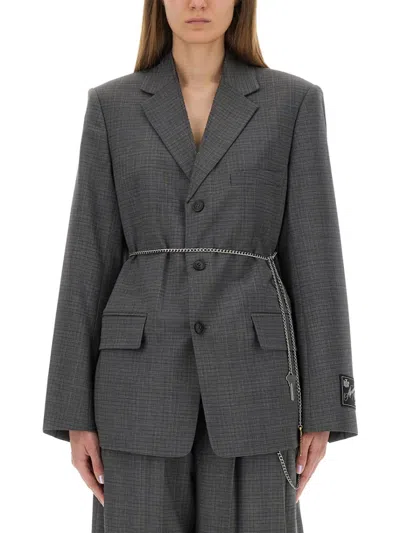 ALEXANDER WANG ALEXANDER WANG OVERSIZED GREY WOOL BLEND BLAZER