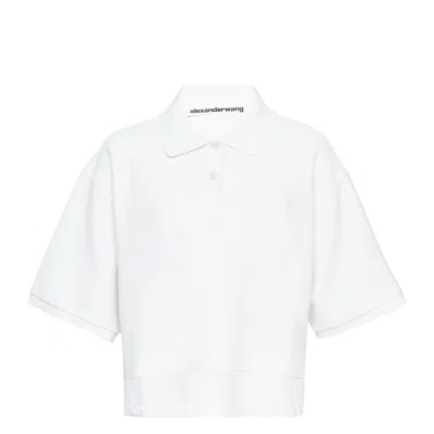 Alexander Wang Oversized High-low Polo Top In White