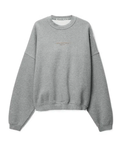 Alexander Wang Oversized Printed Sweatshirt In Gray