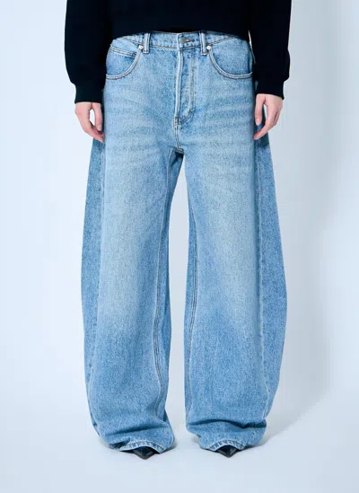 Alexander Wang Oversized Round Low Rise Jeans In Blue