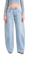 Alexander Wang Oversize Rounded Low Rise Jeans In Classic Light Indigo