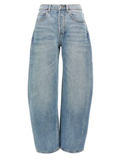Alexander Wang Large Silhouette Low-rise Denim Pants In Blue