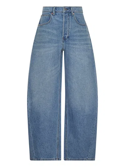 Alexander Wang Oversized Rounded Low Rise Jean In Blue