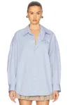 Alexander Wang Oversized Shirt In Oxford Blue
